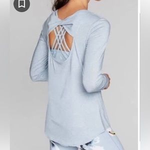 Athleta Flexlite Light blueTwist Back Long Sleeve Tee Size M